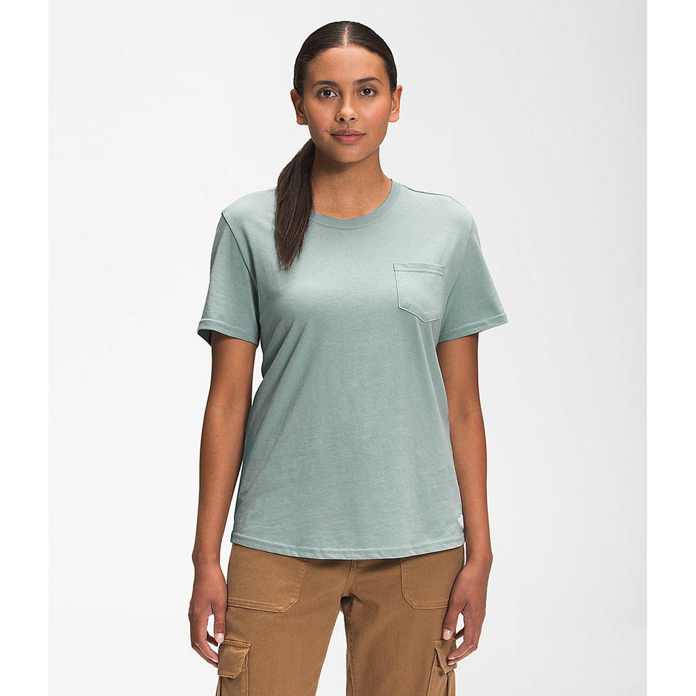 The North Face Κοντό Μανίκι Woodmont Pocket Γυναικεια T Shirt - Πρασινο (ARZK94367)